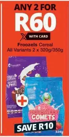 Checkers Froozels Cereal offer
