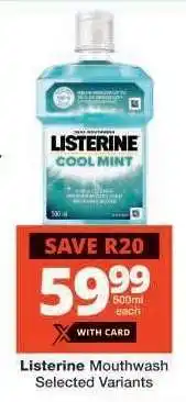 Checkers LISTERINE MOUTHWASH offer
