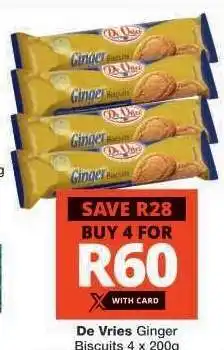Checkers De Vries Ginger Biscuits offer