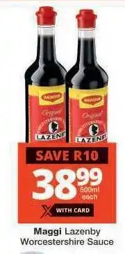 Checkers MAGGI Lazenby Worcestershire Sauce offer