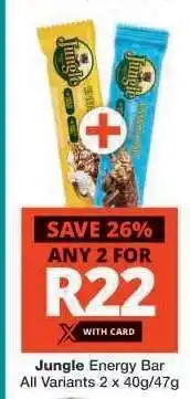 Checkers Jungle Energy Bar offer