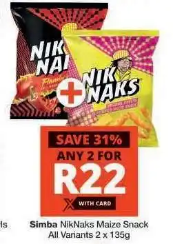 Checkers Simba NikNaks Maize Snack offer