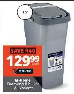 Checkers M-Home Ecoswing Bin 25L offer