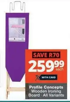 Checkers Profile Concepts Wooden Ironing Board offer
