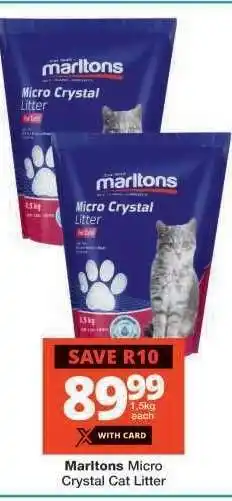 Checkers Marltons Micro Crystal Cat Litter offer