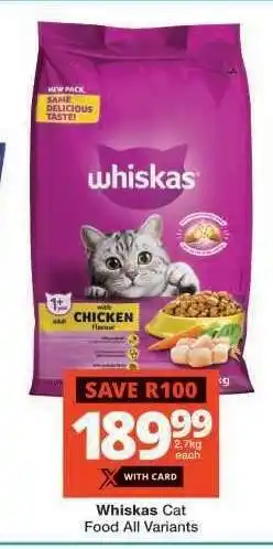 Checkers Whiskas Cat Food All Variants offer