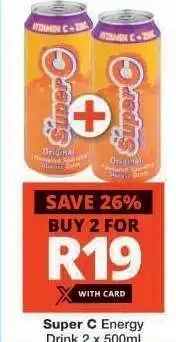 Checkers SUPER C Energy Drink offer