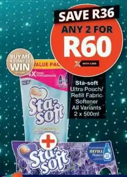 Checkers Sta-soft Ultra Pouch/Refill Fabric Softener offer