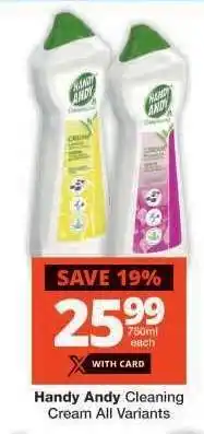 Checkers Handy Andy Cleaning Cream All Variants offer