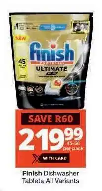 Checkers Finish Dishwasher Tablets All Variants offer