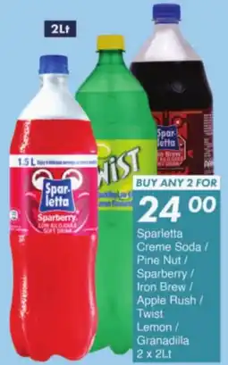 President Hyper Sparletta Creme Soda/ Pine Nut/ Sparberry/ Iron Brew/ Apple Rush/ Twist Lemon/ Granadilla offer