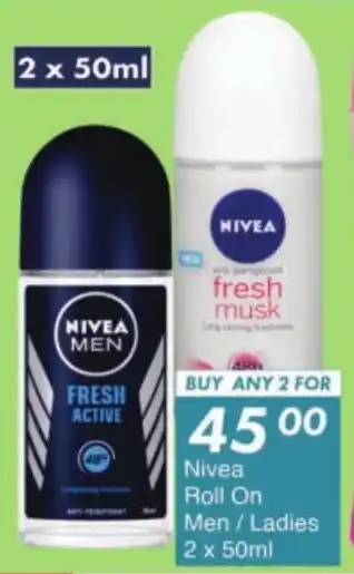 President Hyper Nivea Roll On Men/ Ladies offer