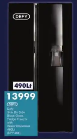 President Hyper Defy Side By Side Black Glass Fridge Freezer with Water Dispenser offer