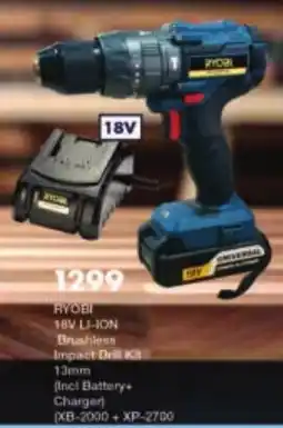 President Hyper RYOBI 18V LI-ION Brushless Impact Drill Kit 13mm offer