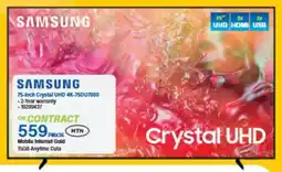 Incredible Connection SAMSUNG 75-Inch Crystal UHD 4K-750U7000 offer