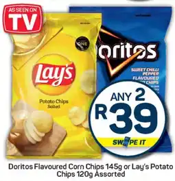 Pick n Pay Hypermarket Doritos Flavoured Corn Chips or Lay's Potato Chips Assorted offer
