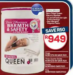 Pick n Pay Hypermarket Pure Pleasure Non-Fitted Queen Electric Blanket offer