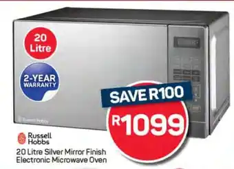 Pick n Pay Hypermarket Russell Hobbs 20 Litre Silver Mirror Finish Electronic Microwave Oven offer