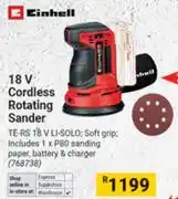 Builders Warehouse Einhell 18V Cordless Rotating Sander offer