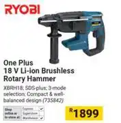 Builders Warehouse Ryobi One Plus 18V Li-Ion Brushless Rotary Hammer offer