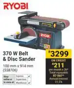 Builders Warehouse Ryobi 370W Belt & Disc Sander offer