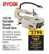 Builders Warehouse Ryobi 120W Variable Speed Scroll Saw offer