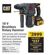 Builders Warehouse CAT 18V Brushless Rotary Hammer offer
