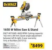 Builders Warehouse Dewalt 1650W Mitre Saw & Stand offer