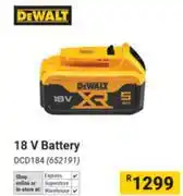Builders Warehouse Dewalt 18V Battery offer
