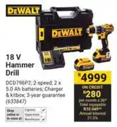 Builders Warehouse Dewalt 18V Hammer Drill offer