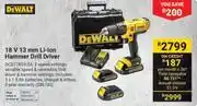 Builders Warehouse Dewalt 18V 13mm Li-Ion Hammer Drill Driver offer