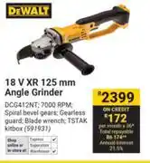 Builders Warehouse Dewalt 18V XR 125mm Angle Grinder offer