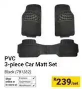 Builders Warehouse PVC 3 Piece Car Matt Set Black-Per Set offer