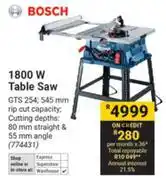 Builders Warehouse Bosch 1800W Table Saw offer