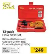 Builders Warehouse Tork Kraft 13 Pack Hole Saw Set offer