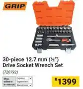 Builders Warehouse Grip 30 Piece 12.7mm (1/2) Drive Socket Wrench Set offer