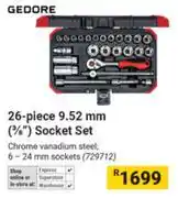 Builders Warehouse Gedore 26 Piece 9.52mm (3/8) Socket Set offer