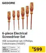 Builders Warehouse Gedore 6 Piece Electrical Screwdriver Set offer