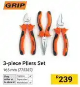 Builders Warehouse Grip 3 Piece Pliers Set 165mm offer