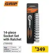 Builders Warehouse Grip 14 Piece Socket Set With Ratchet offer