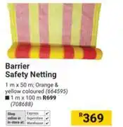 Builders Warehouse Barrier Safety Netting 664595-1m X 50m offer
