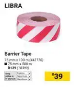 Builders Warehouse Libra Barrier Tape 442770 75mm X 100m offer