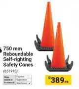 Builders Warehouse 750mm Reboundable Self-Righting Safety Cones 651910-Each offer