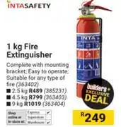 Builders Warehouse Intasafety 1kg Fire Extinguisher 363402 offer