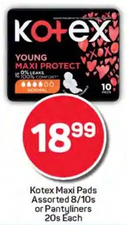 Pick n Pay Hypermarket Kotex Maxi Pads Assorted or Pantyliners offer