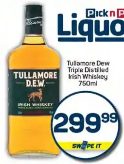 Pick n Pay Hypermarket Tullamore Dew Triple Distilled Irish Whiskey offer