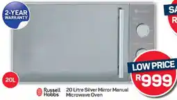 Pick n Pay Hypermarket Russell Hobbs Silver Mirror Manual Microwave Oven offer