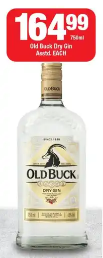 OK Liquor Old Buck Dry Gin Asstd. offer