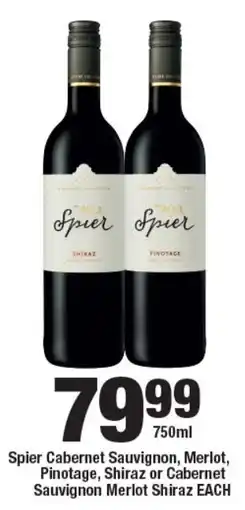 OK Liquor Spier Cabernet Sauvignon, Merlot, Pinotage, Shiraz or Cabernet Sauvignon Merlot Shiraz offer