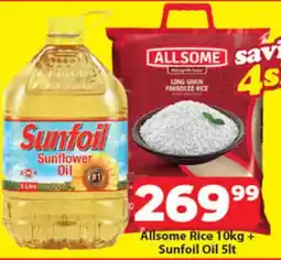 Check Save Allsome Rice + Sunfoil Oil offer